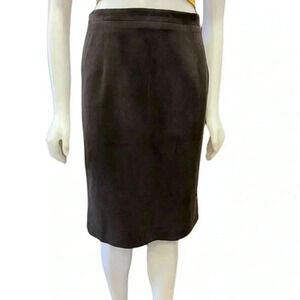 Dana Buchman 100% Silk Brown Lined Pencil Skirt Size 12